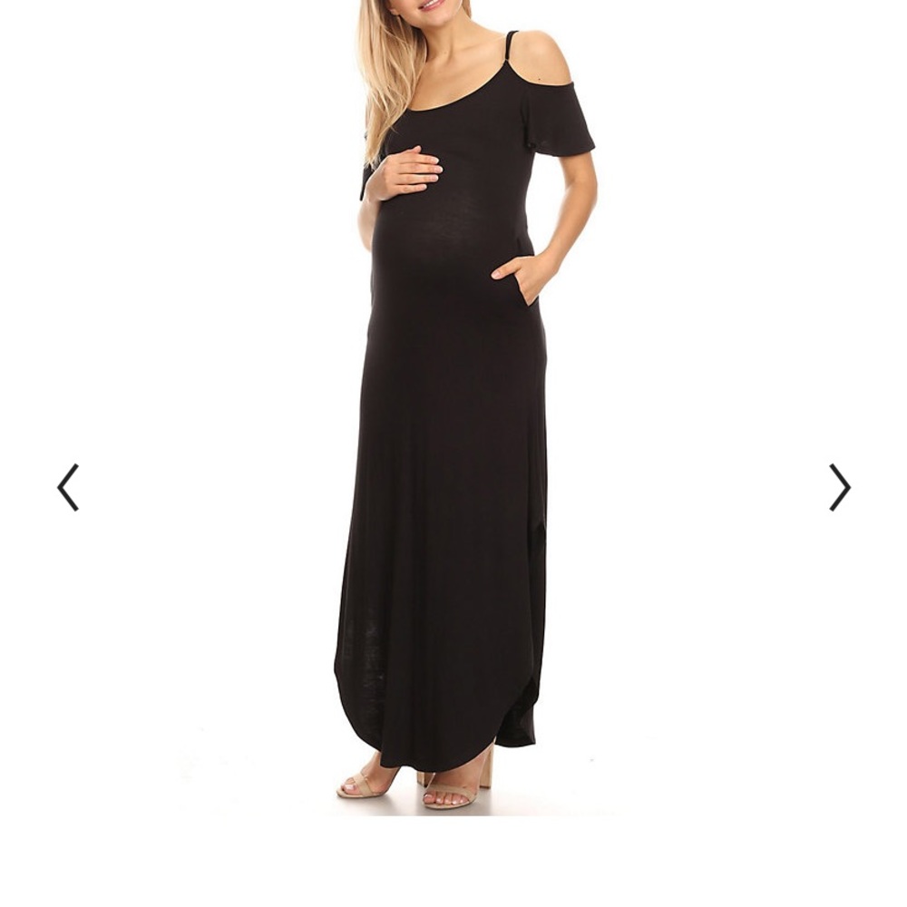 Maternity White Mark Cold-Shoulder Maxi Dress